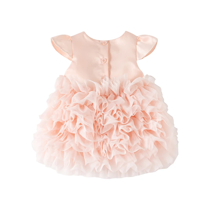 IYEAL 2026 New Baby Girl Dress, Cute Satin Flutter Sleeve Tutu Dress with Big Bow, Sweet Princess Tulle Party Gown for Wedding
