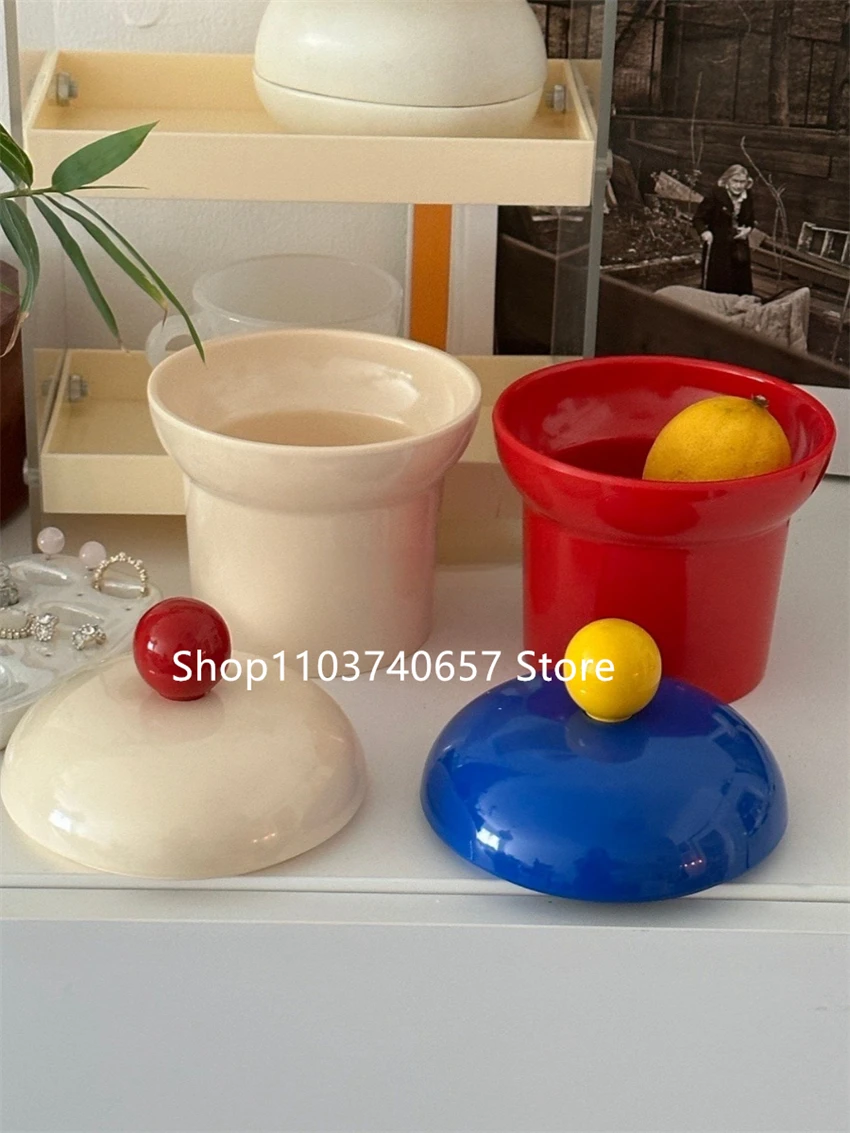 

Cute Colored Ball Ins Cotton Swab Storage Box Toothpick Tube Floss Tank Korean-style Desktop Ornaments Sundries Storage Tank