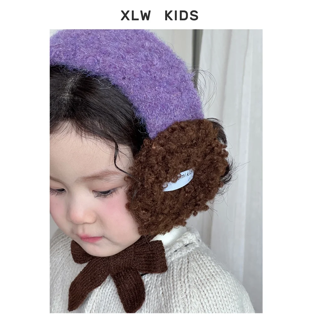 Thiened Lamb Fur Children's Ear Muffs Autumn Winter Warm Anti-Cold Winter ex Baby Ear Covers Soft Cozy Ear Warmers