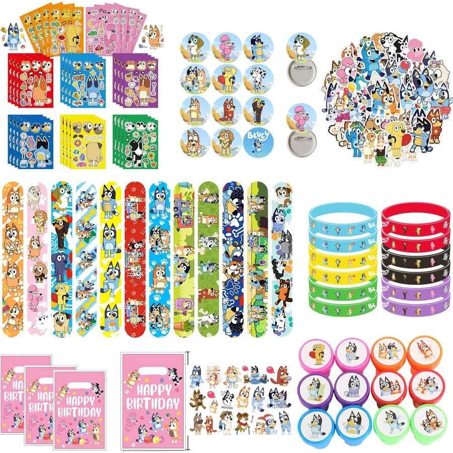 

Сувениры для детского дня рождения Bluey - Наклейки, игрушки, украшения с Бинго Догом, наполнители для рождественских носков, товары для вечеринок