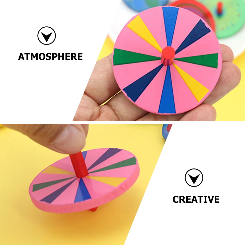 12 PCS Toy Small Spinning Top Child Toys for Kids 55X55X45CM Wooden Pressure Relief Gyro