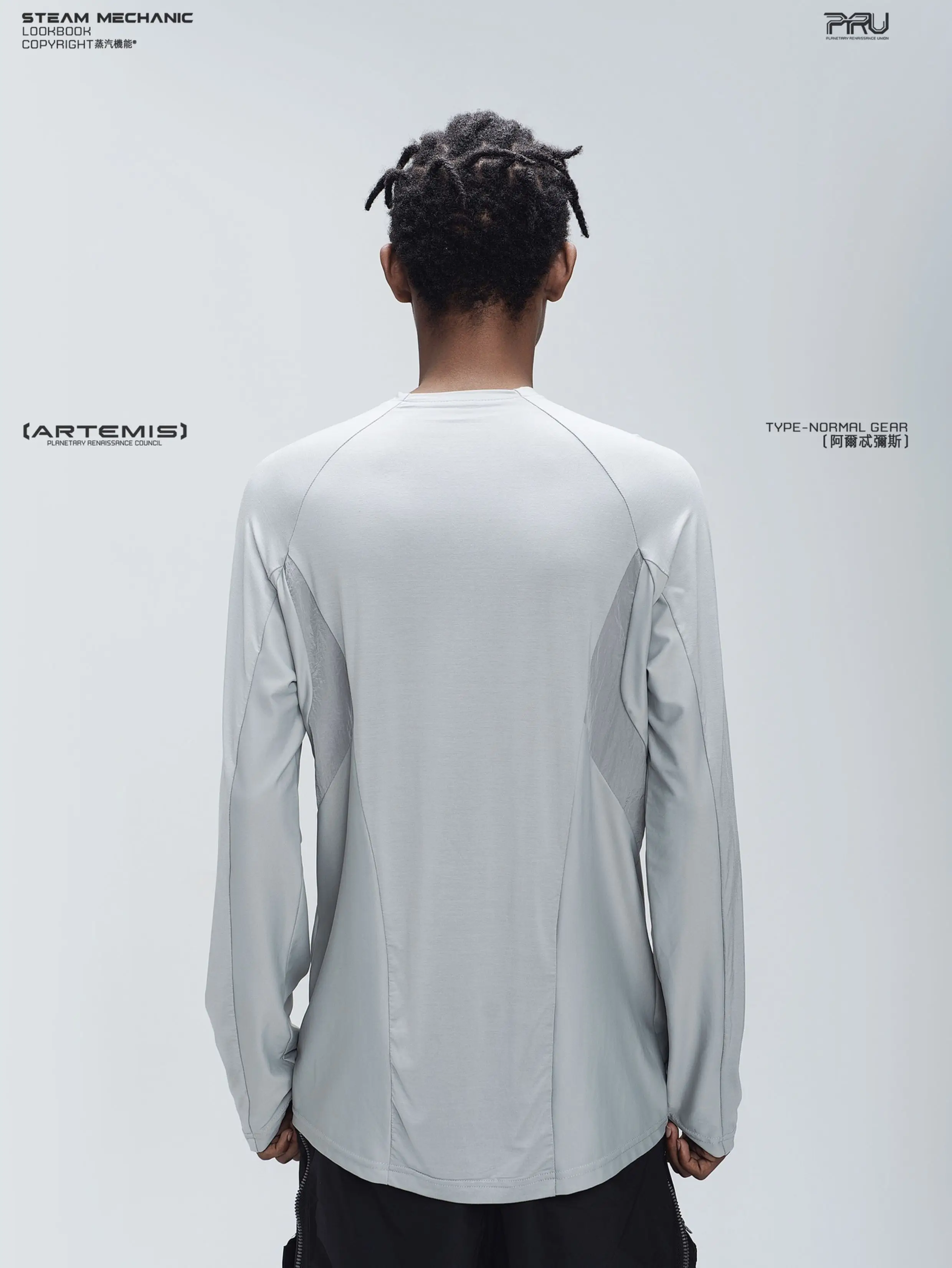 سترة علوية غير رسمية من STEAM 25AW Cyberpunk منظمة بأكمام طويلة وقابلة للتنفس وسريعة الجفاف للرجال