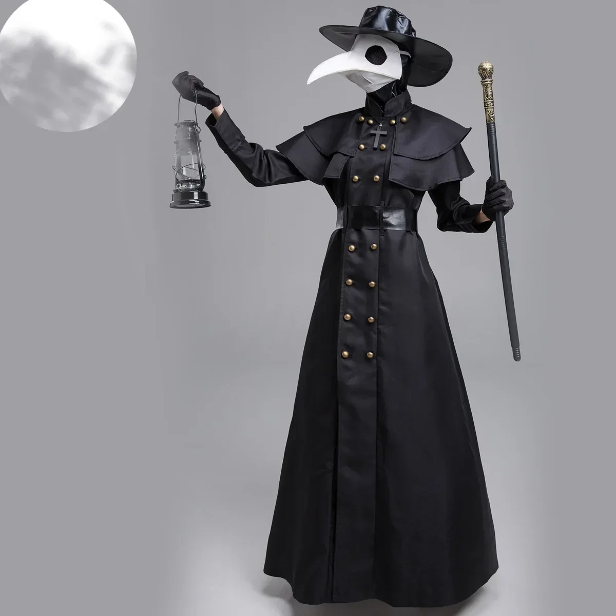 

Uniform For Role-playing Plague Doctor Costume Long Robe Cape Steampunk Bird Beak Mask Outfits Plague Bird Mouth Doctor Cosplay
