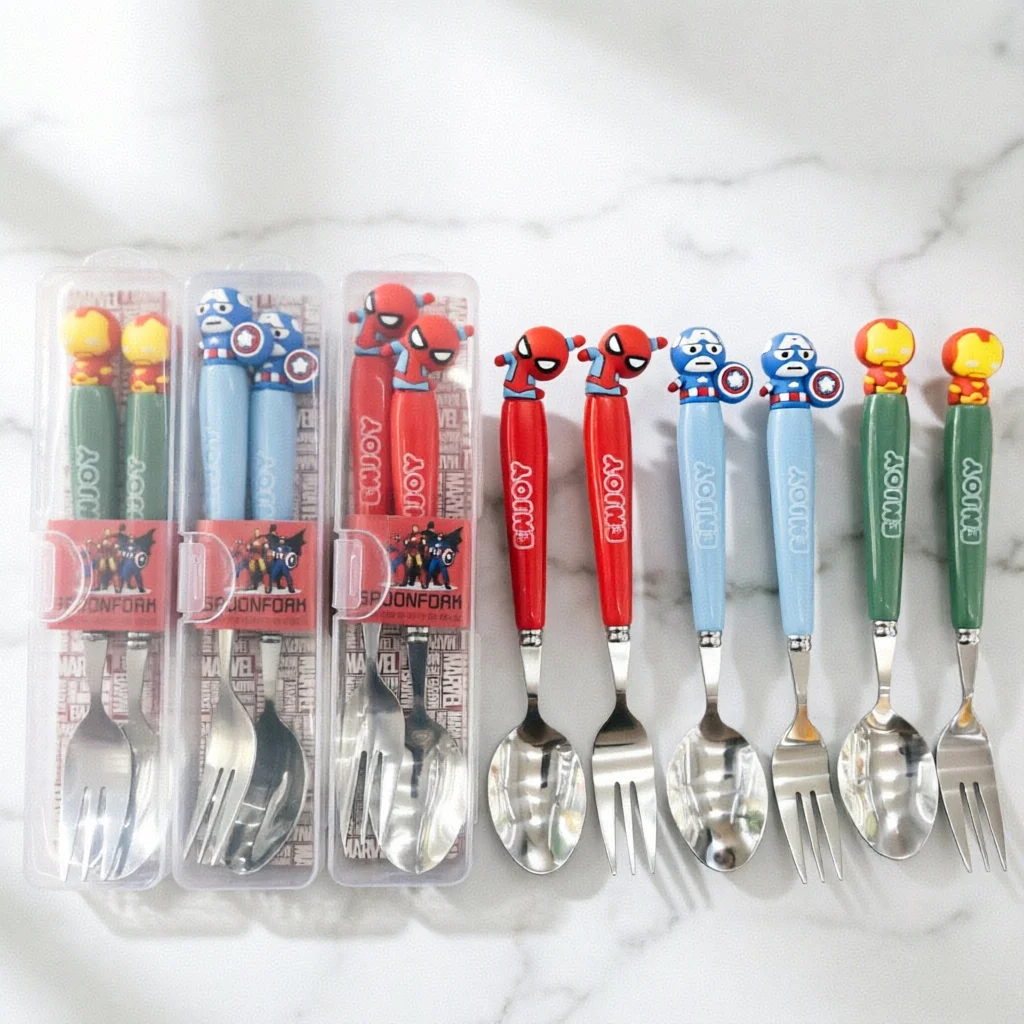 2026 NEW  Cool Hero Cutlery Cartoon Fork Spoon Set Storage Box Tableware Birthday Christmas Gift For Fans Theme Party Giift view 4