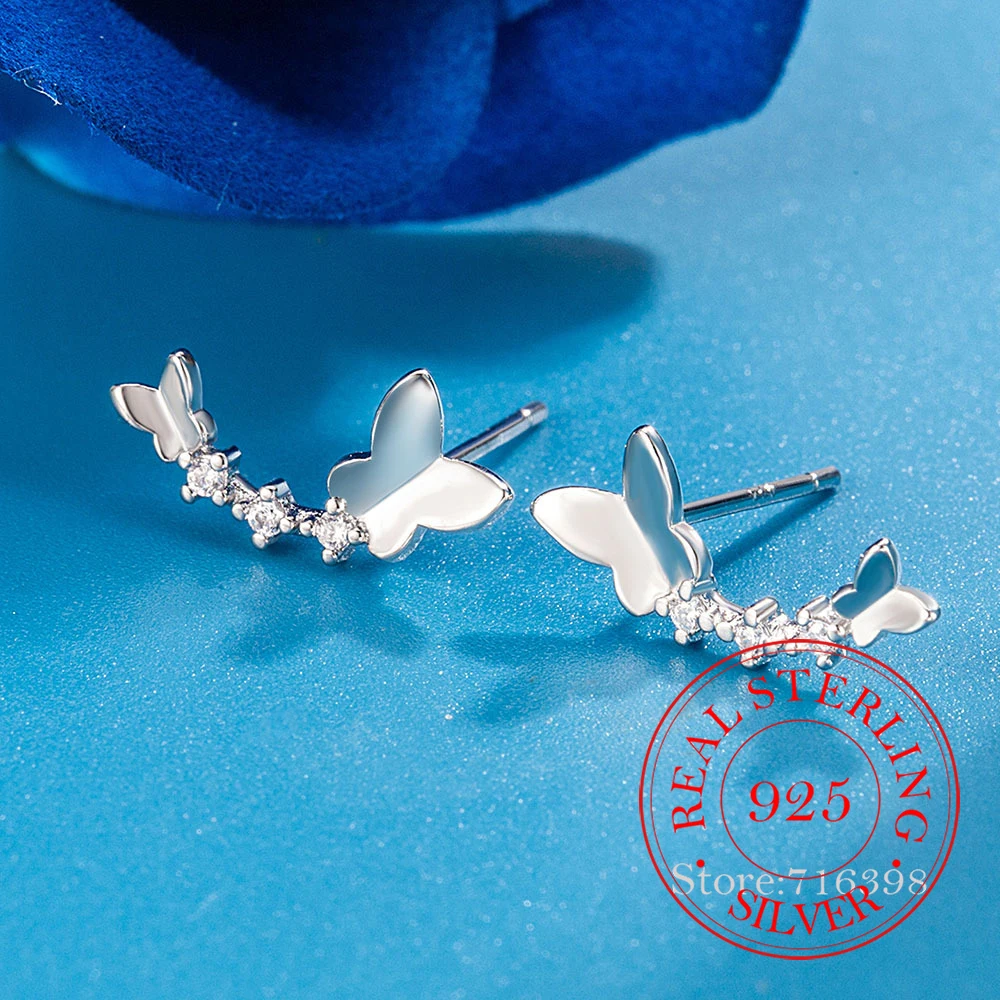 925 Sterling Silver Infinity Heart Stud Earrings For Woman Wedding Engagement Fashion Charm Piercing Jewelry aretes de mujer