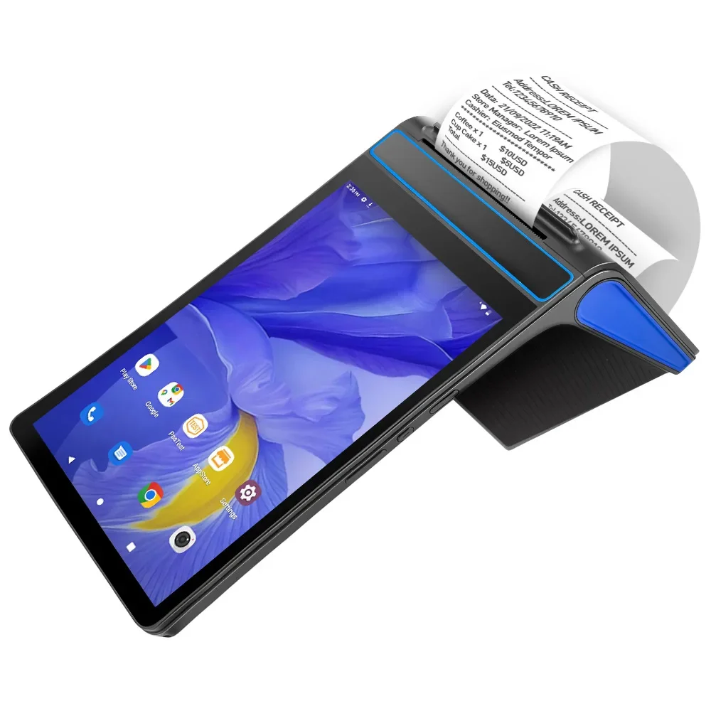 F1-88 8 بوصة طلب الطعام المحمولة Android Pos آلة الدفع الكل في واحد محطة Pos المحمولة