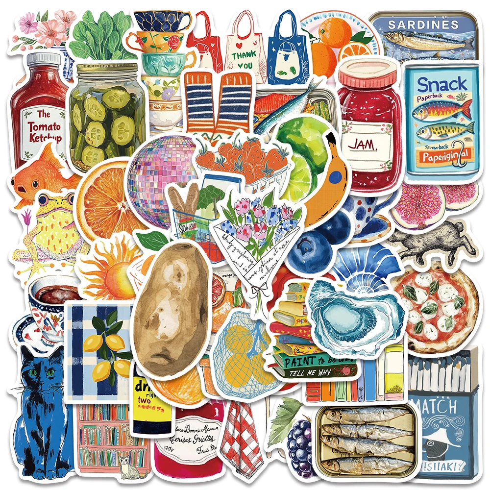 

50PCS Retro Stickers Vintage Scrapbook Aesthetic Decal Daily Planner Water Bottles Phone Case Handbook Junk Diary Decor Sticker