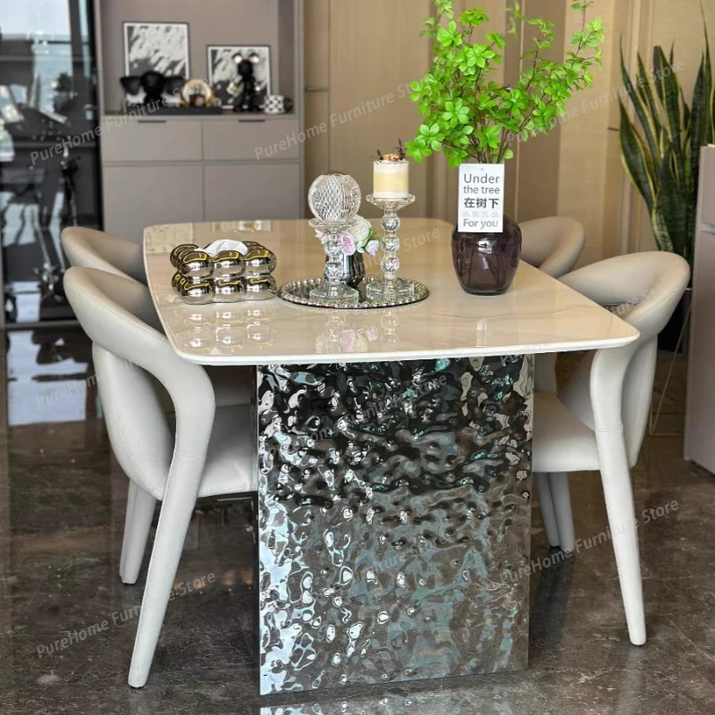 

Nordic Minimalist Dining Tables Luxury Modern High Top Design Dining Tables Marble Warm Mesa Comedor Dining Room Furniture