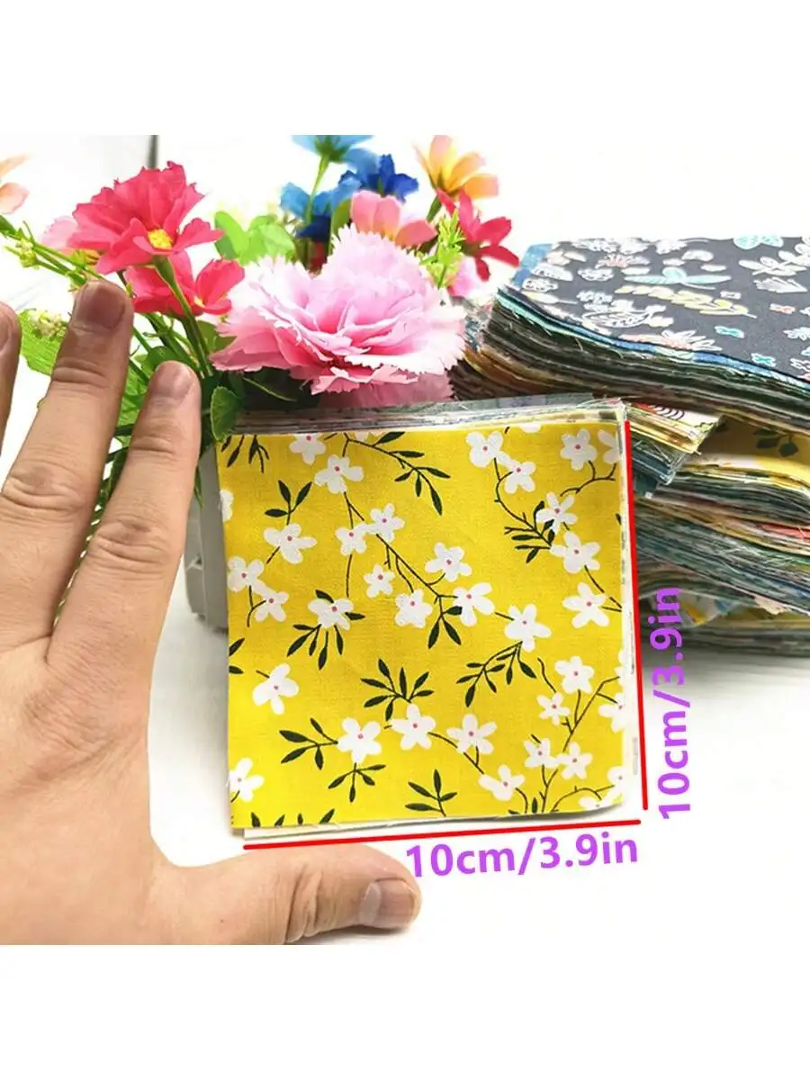 100pcs10*10cm/3.9*3.9in Twill cotton printed pastoral flowers and plants series Baijia quilt baby quilt DIY patchwork