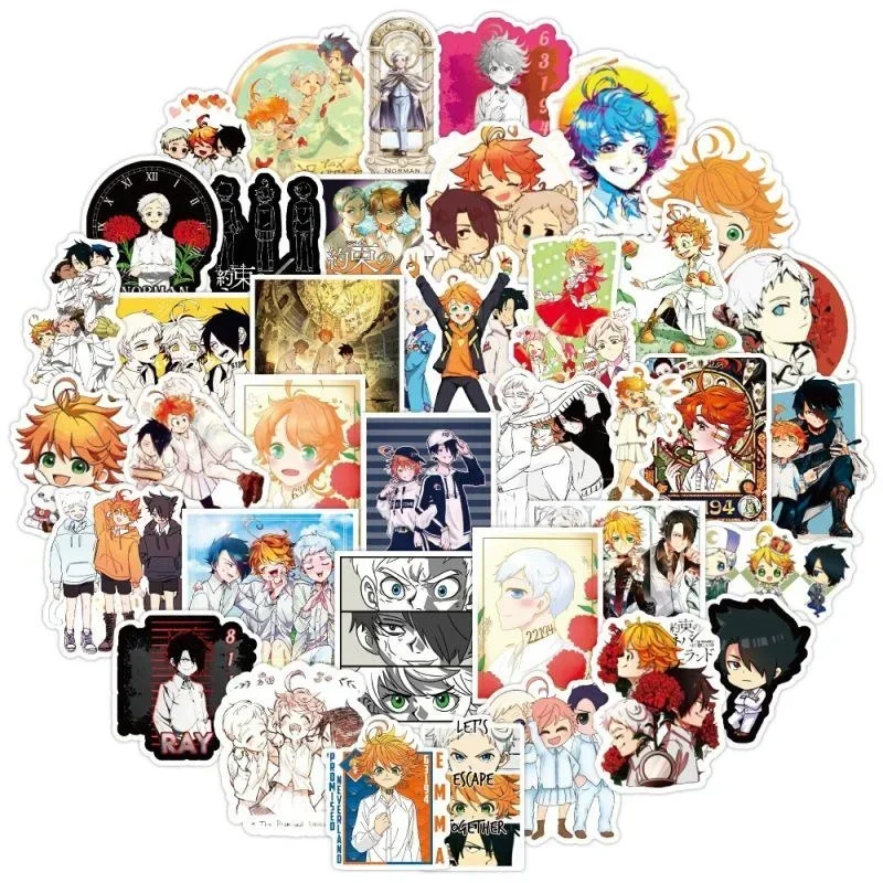 10/50/100pcs Promised Neverland Anime Sticker Cartoon Graffiti Stickers Waterproof Decal