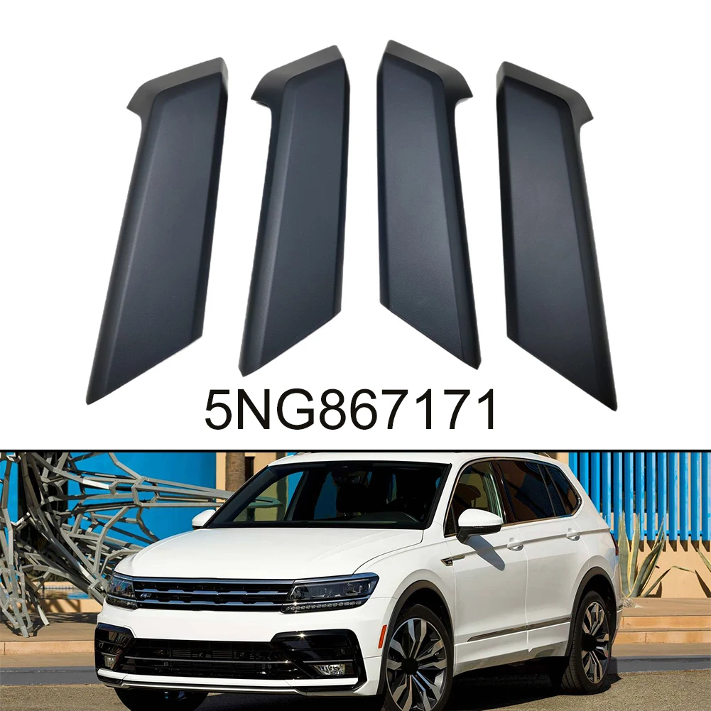 

4PCS Car Door Handle Cover 5NG867171 ABS Black Anti-Aging For Tiguan 2018-2020 Side Door Panel Pull Handle Trim