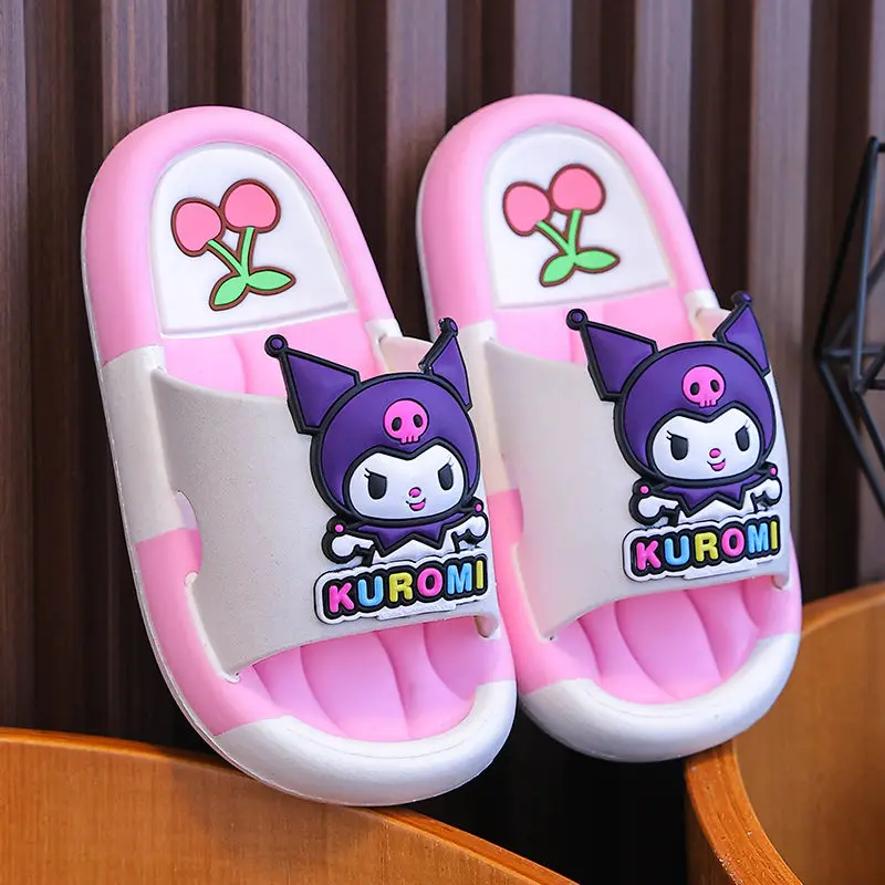 

2024 Kuromi Slipper Girls Sanrio Kawaii Anime Sandal Summer Cartoon Cute Home Non Slip Princess Babys Slippers Gift for Kids