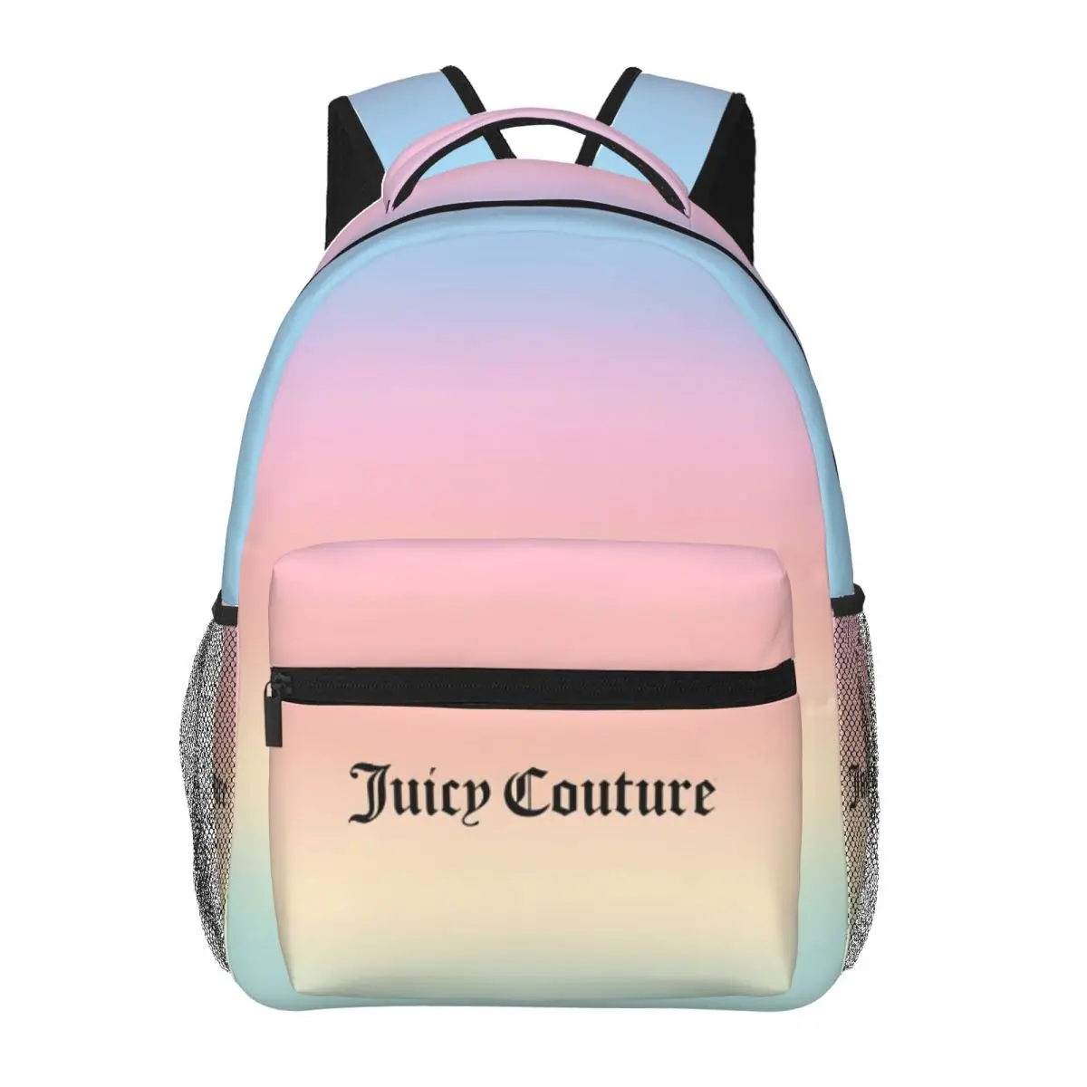 Juicy Couture กระเป๋านักเรียนลำลองพิมพ์ลายน้ำหนักเบาสำหรับไปโรงเรียนกลางแจ้งช้อปปิ้งสำนักงาน17นิ้ว