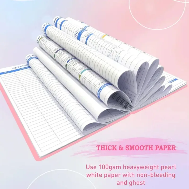 Capa de filme PP para Budget Planner, Gold Stamping, Mensal e Inglês