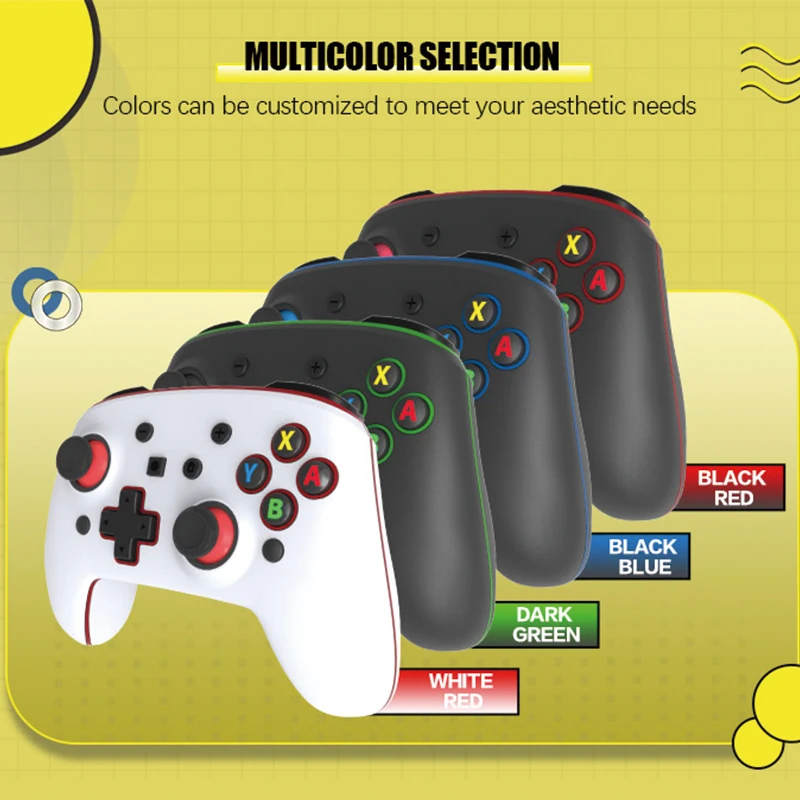6-in-1 wireless Bluetooth controller, suitable for Switch/Switch LITE/PC/iOS/Android/Teams, with dual vibration+wake-up function
