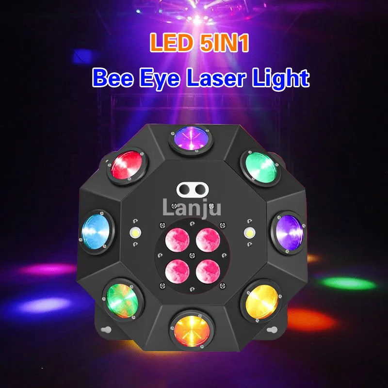

200W LED Disco DJ Light RGBW 5in1 Effect Bee Eye Beam Laser Projection Lights Holiday Home Party Outdoor Stage DMX Strobe Light