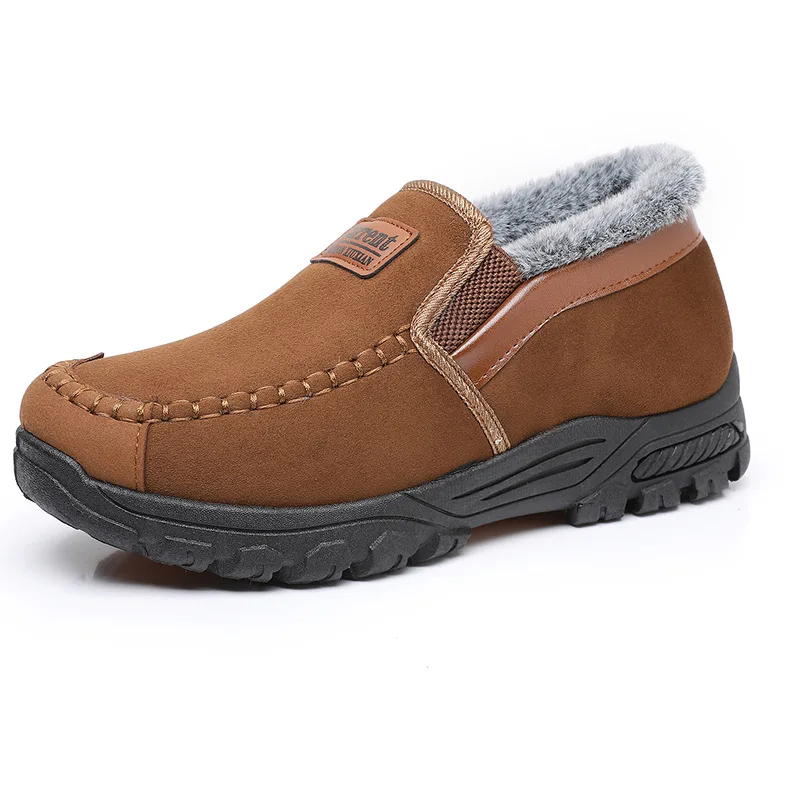 Bottes de neige courtes en peluche pour hommes, coton, chaudes, épaisses, coordonnantes, daim, décontractées, hiver, mode, nouveau
