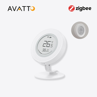 AVATTO Tuya ZigBee Temperature and Humidity Sensor with E-ink Screen Smart Home Security Battery Work With Alexa Google Home