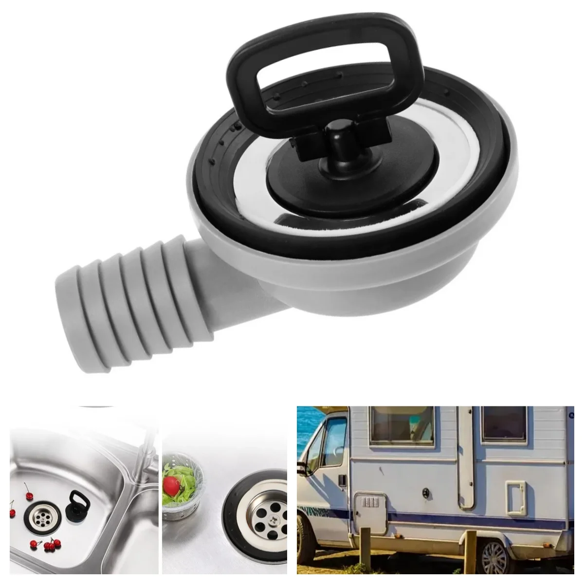 

1Set 56mm 2.2" Sink Waste Drain Plug Hole Angle Stainless Steel Sealing Cover Fitting For Boat Caravan Motorhome RV Accessories