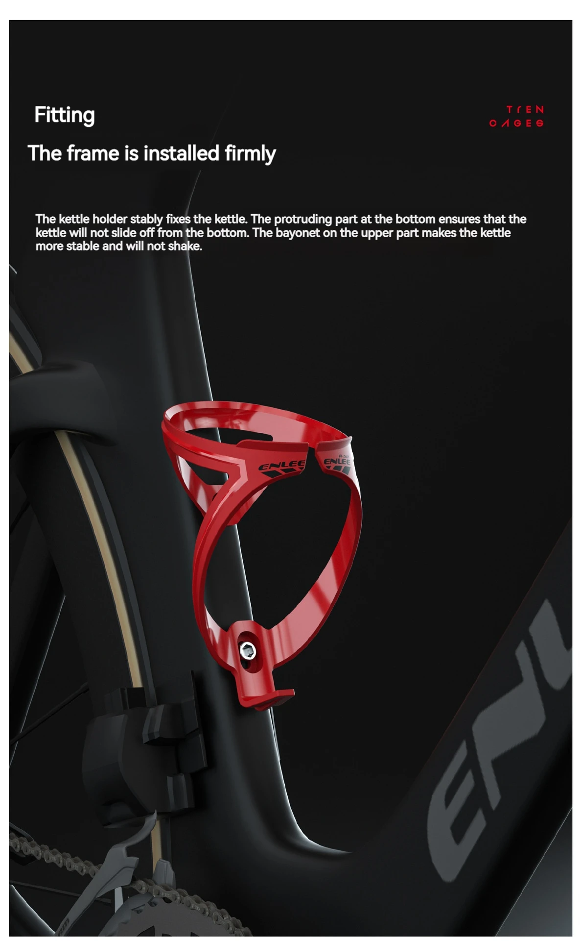 ENLEE Fahrrad-Wasserflaschenhalter, Rennrad-Flaschenhalter, ultraleichter Fahrrad-Wasserflaschenhalter, Outdoor-Radfahren, fester Rahmen – Detail 8