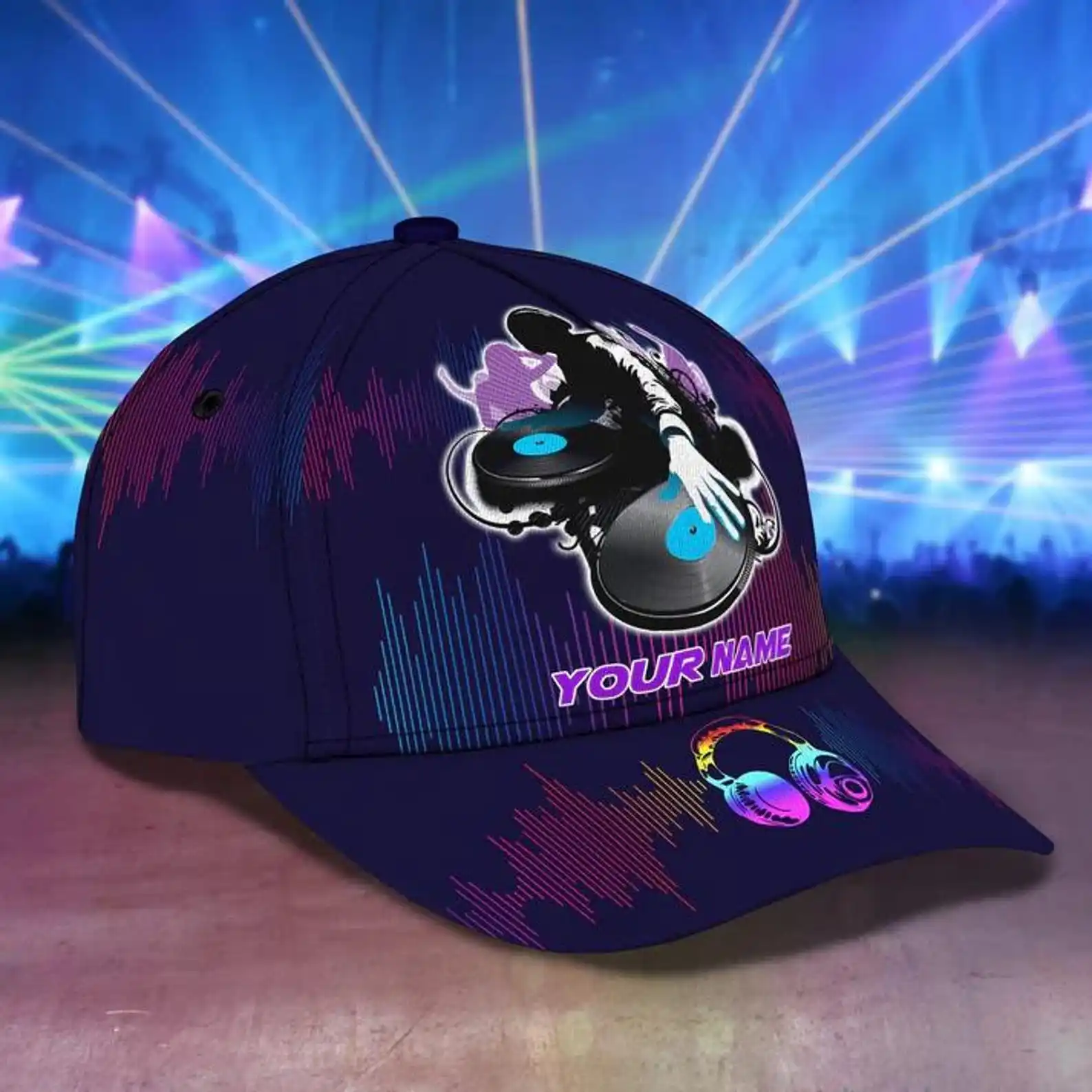 Custom Personalized Dj Hat, Custom Dj Cap Gift For Men, Music Lover Hat, Disc Jockey Cap, Edm Festival Hat