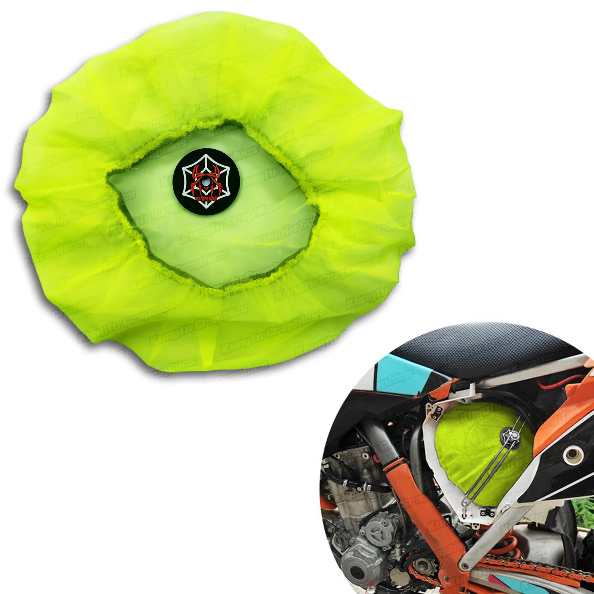 Motorcycle Dirtbike Air Filter Protective Cover Protector for High Flow Air Intake Filters Dustproof, Neon Green Blue Orange