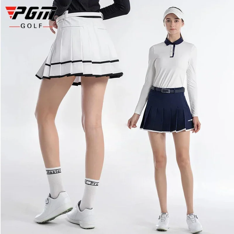 Pgm New Golf Skort High Quality Korean Pleated Skirt High Waist with Inner Shorts A-LinedTennis Sports Fitness Pantskirt Summer