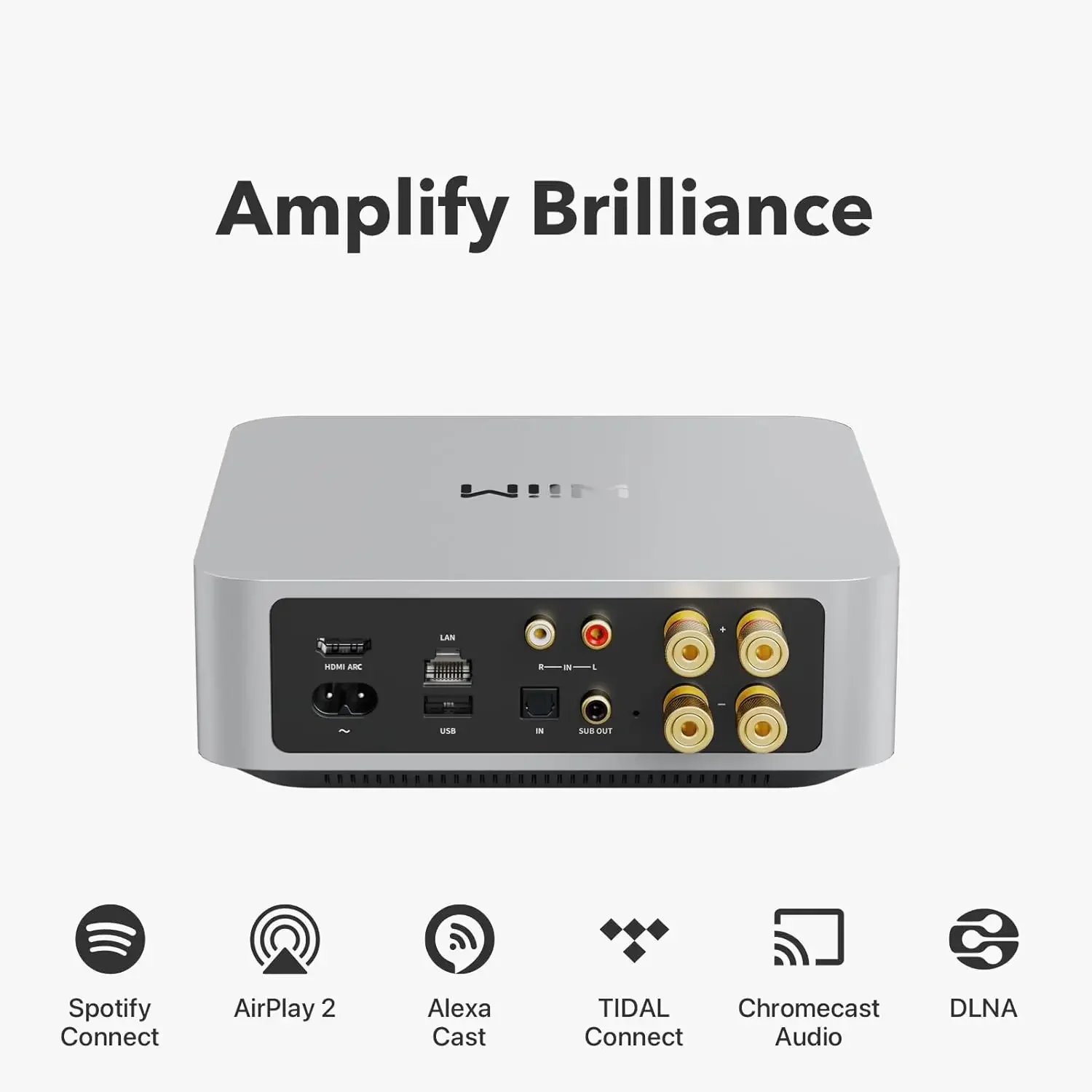 ใหม่.AMP: แอมพลิฟายเออร์สตรีมมิ่งหลายห้องพร้อม AirPlay 2, Chromecast