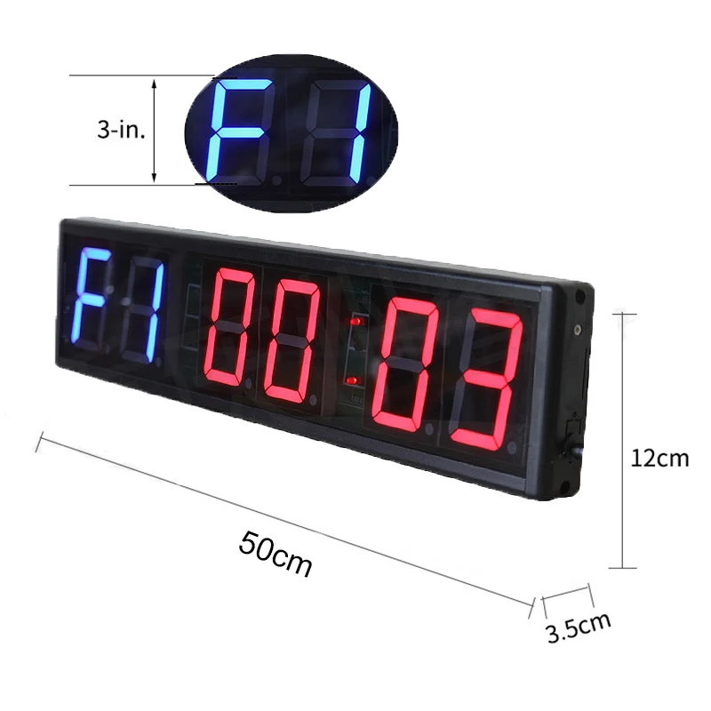 Multifunctional Fitness Countdown Timer, Training Sports Clock, Stopwatch, 3 Inch, 6 Digit LED, Factory Supply