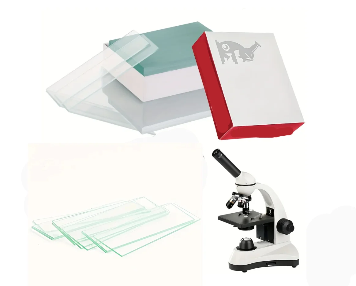 Lames de microscope vierges pré-nettoyées pour la préparation de spécimens en laboratoire biologique pour étudiants, 50 pièces