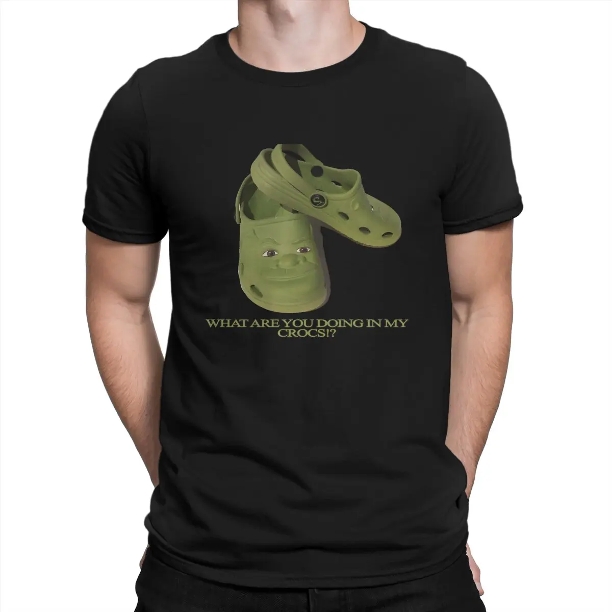 Shrek Cartoon Movie What Are You Doing In My Crocs Cotton T Shirt Harajuku Fashion Men's Tshirt O-Neck Streetwear