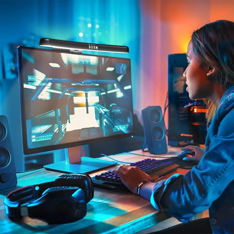 湾曲したコンピューターモニターランプ,アイケア,光源,家庭用バックライト,オフィスゲーム,1個