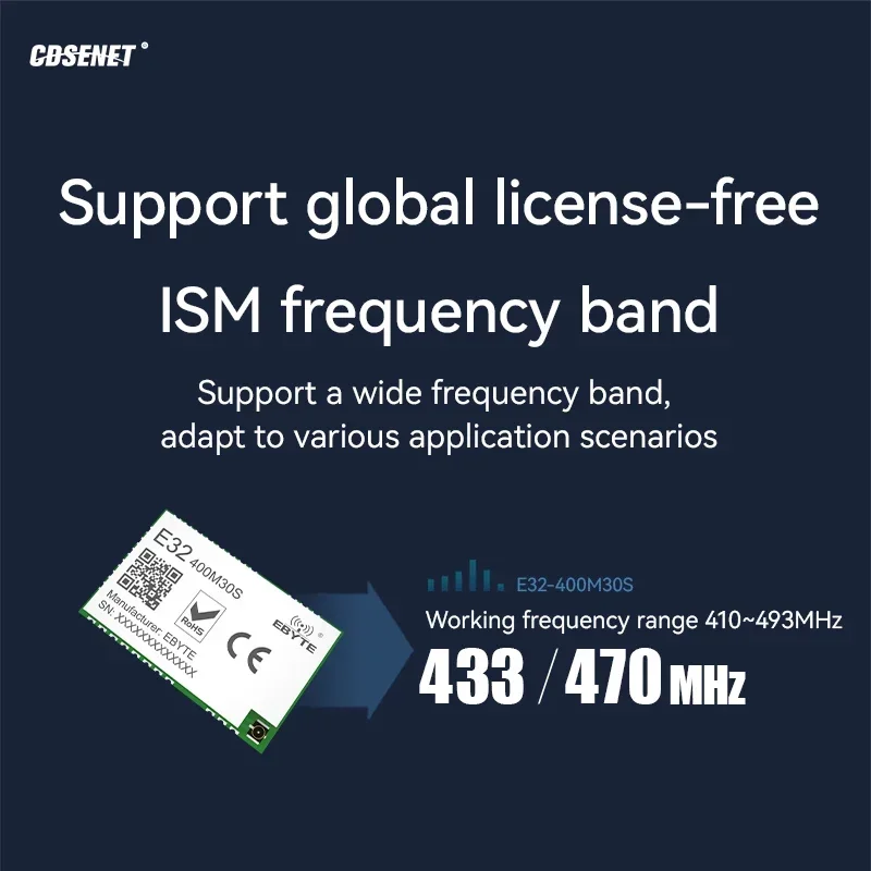 CDSENET SX1278 SPI LoRa Spread Spectrum Module E32-400M30S 30dBm 433/470MHz IPEX/Stamp Hole Antenna Wireless Transceiver 10km