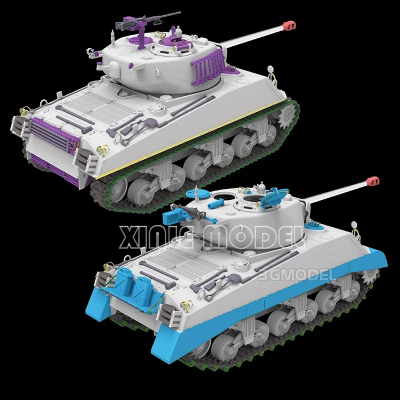 Modelo Ryefield kit de modelo de tanque montado de plástico RM-5132 M4A3 Sherman 76W VVSS versão final padrão 1/35