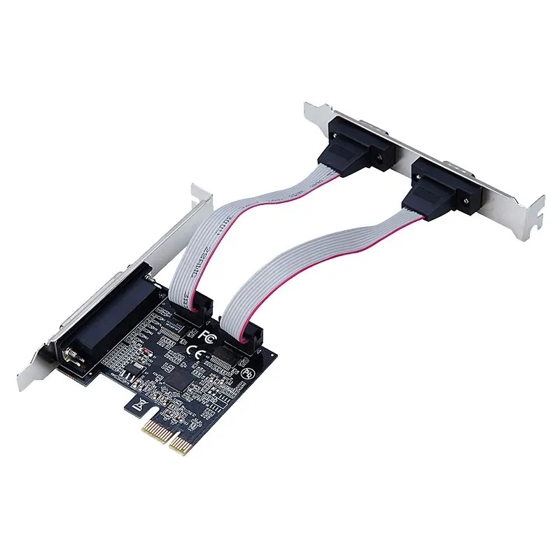 PCI-E на 2 последовательных порта DB9 RS232 + 1 адаптер параллельного порта LPT DB25 для настольных компьютеров Компьютерные компоненты для ASIX TXB070