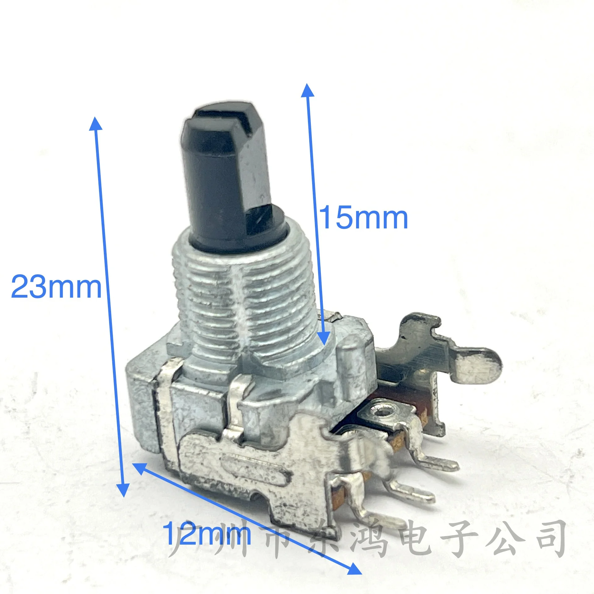 1 PCS 12 type Potentiometer with support, 3 legs, 100k, shaft length 15mm