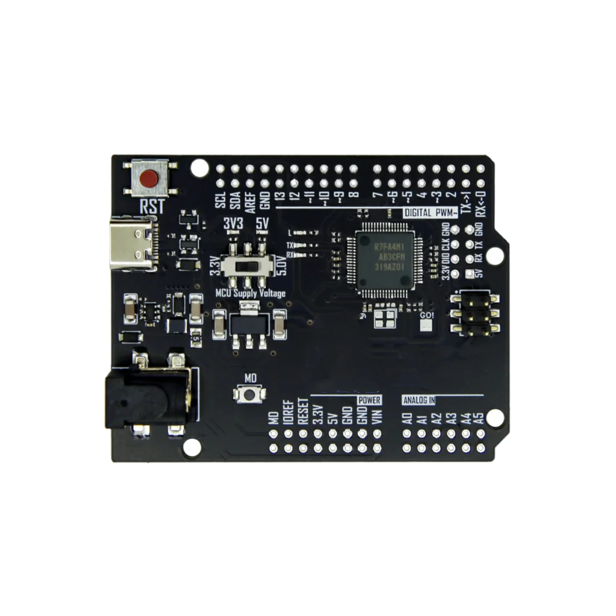 Placa de desenvolvimento Renesas RA4M1 Minima Arduino IDE-Ready, 19 GPIOs, LED RGB, CAN BUS 32 bits R7FA4M1AB3CFM