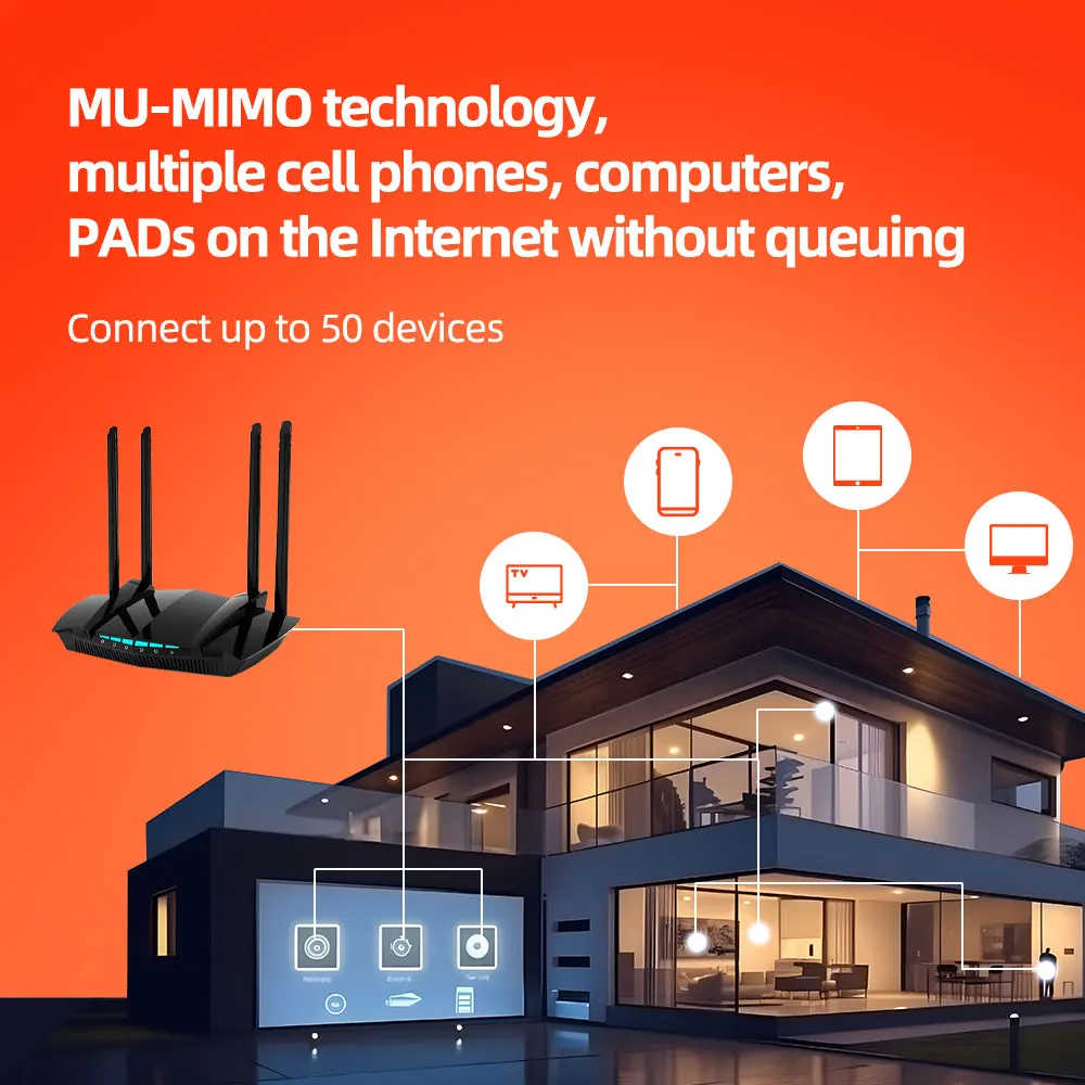 PIXLINK AC22 1200Mbps Wireless 5G Router Ripetitore Wi-Fi Amplificatore di segnale Wireless-AC Dual Band Smart Technology Porte a 4 Gigabit