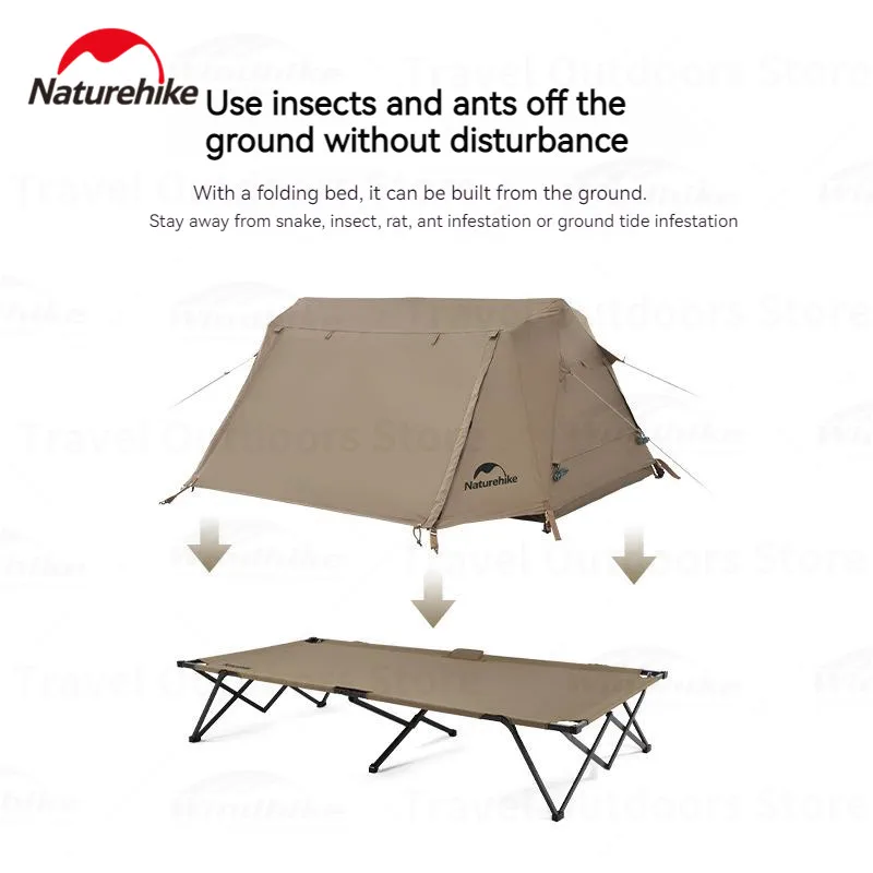 Naturehike 210D Polyester A-Type Roofoff Ground Automatic Tent Waterproof 2000mm UPF50+ Quick Open 1-2 Person Tourist Tent