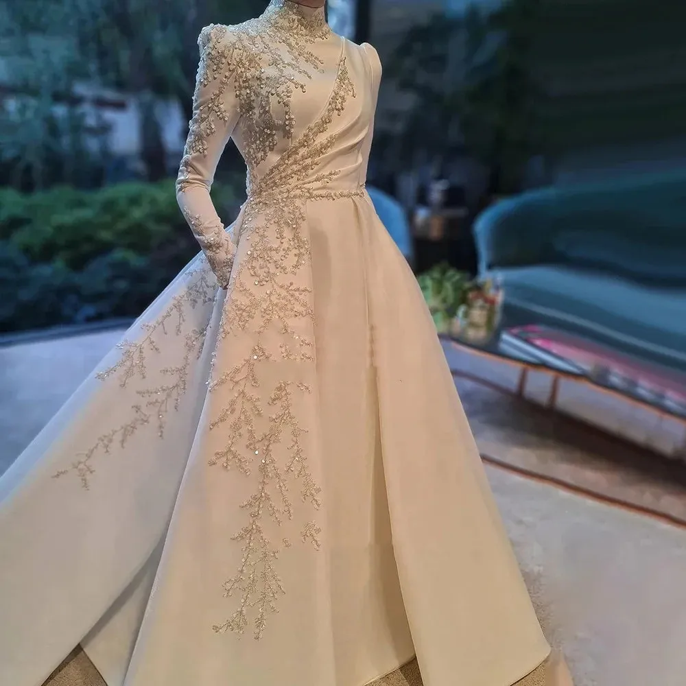 muslim dress prom Modest Purple A-line Dress,Muslim Y7005  Simplepromdress bust_ cm/inchwaist_cm/inchhip Muslim Elegant Crystal Pearls Evening
