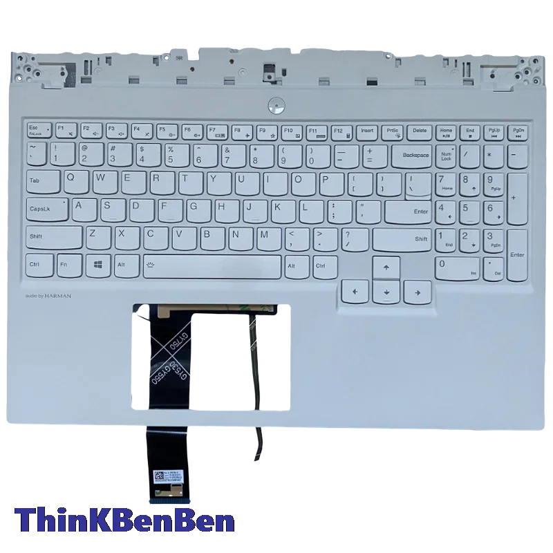 

US English White Keyboard Upper Case Palmrest Shell Cover For Lenovo Legion 5 15IMH05 15ARH05 H Y7000 R7000 2020 5CB1B34784