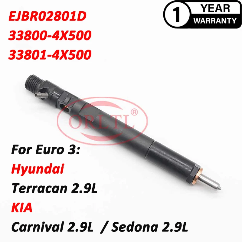 

Euro 3 Injector EJBR02801D Fuel Injection 33800-4X500 33801-4X500 For HYUNDAI / KIA - KJ Sedona Carnival Terracan