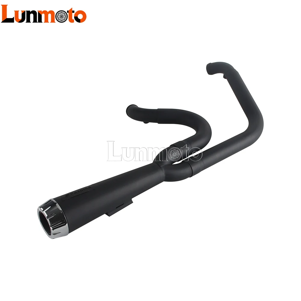 2-in-1 Big Bore 304 Steel Engine Exhaust Pipe Muffler System O2 Adapter Gusset Racing For Harley Dyna FXDF FXDL FXDBB FXDWG CVO
