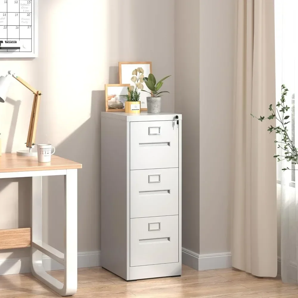 

3 Drawer File Cabinet Metal Vertical File Cabinet With Lock For Home Office Steel File Cabinet For Offices Filing Cabinets