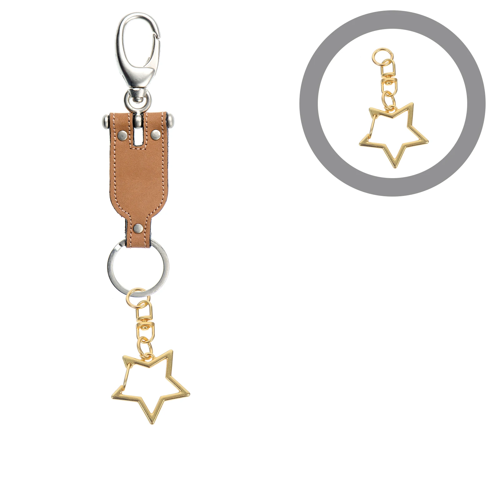 60pcs Star Shaped Keychain Snap Hooks Metal Swivel Clips Diy Craft Accessories Durable For Pendant Lanyard Key Rings Bulk