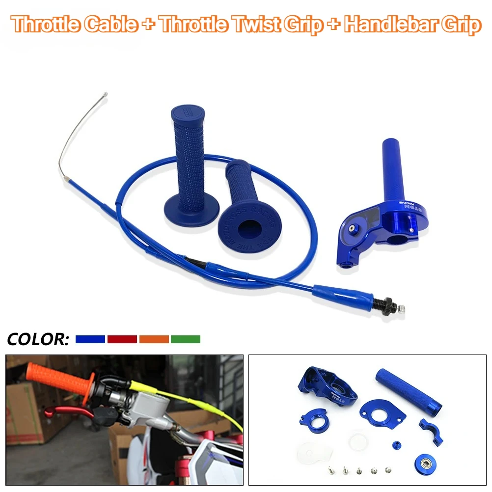 

Universal 22mm CNC Aluminum Accelerator Throttle Twist Grips With Throttle Cable Handlebar Grip Assembly For Motocycle Motocross