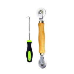 1Pc Wooden Handle And Steel Wheels Rolling Tool For Double Window Installation Hand Spline Roller Household Durable Screen Door