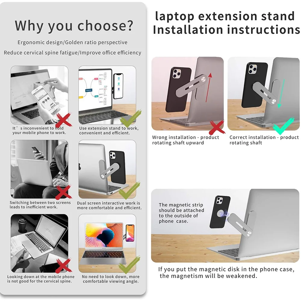 Metal Mobile Phone Stand Multi-screen Support Laptop Side Mounting Connected Tablet Computer Huawei Stand Screen Support Holder