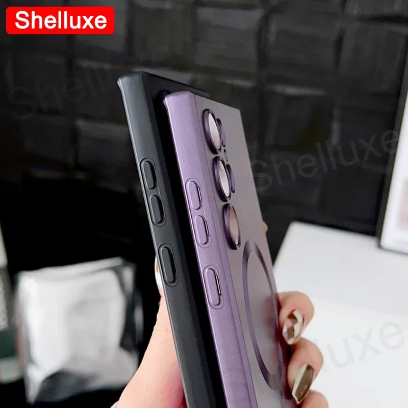 S25 Ultra Case Shelluxe Luxury Magsafe Wireless Charge TPU Soft Case For Samsung Galaxy S24 S23 S22 S21 FE S20 Plus Phone Cases image 4