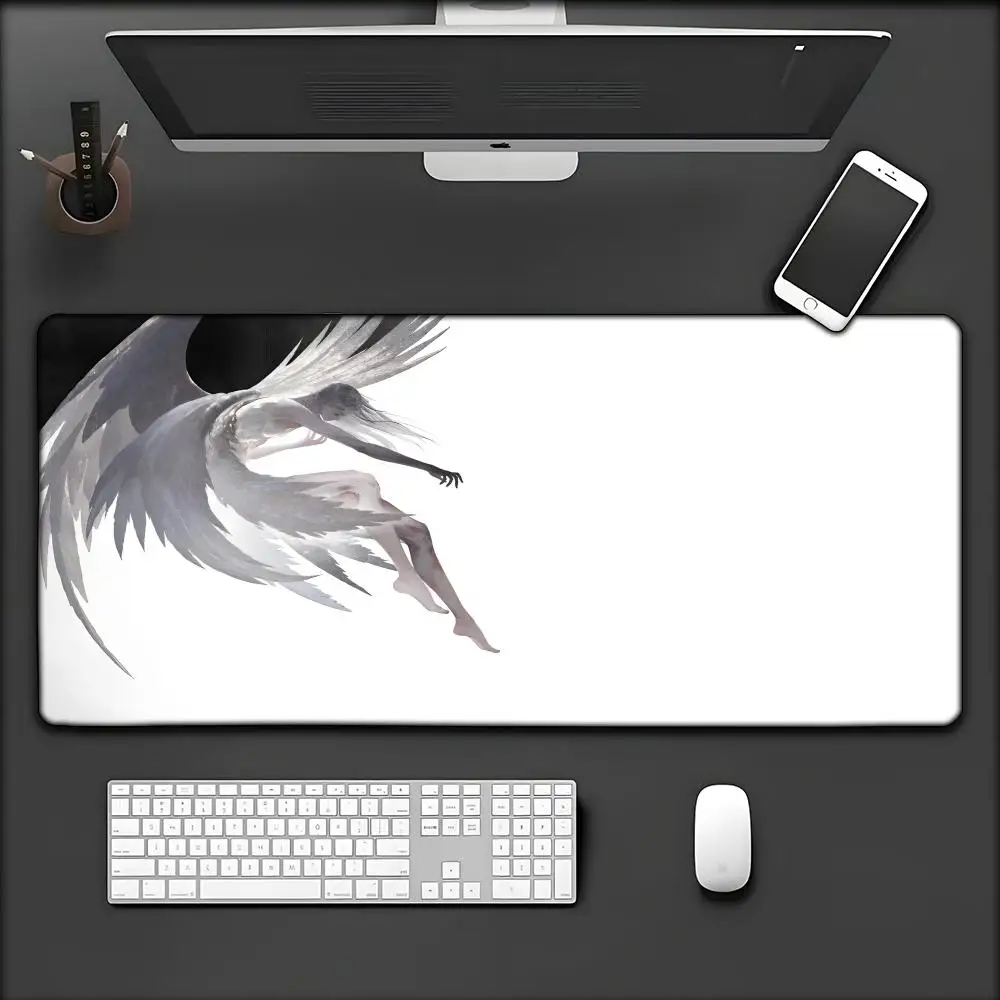 

XXL Mouse Pad Laptop Gaming Extended Desk Mat PC Kawaii Gamer Cabinet Mousepad Angel Anime Sexy Girls Keyboard Rug Pink Carpet